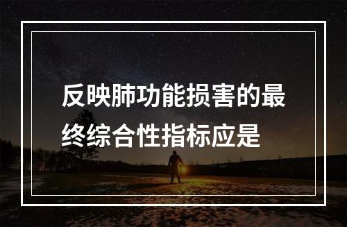 反映肺功能损害的最终综合性指标应是