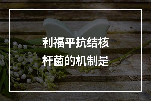 利福平抗结核杆菌的机制是