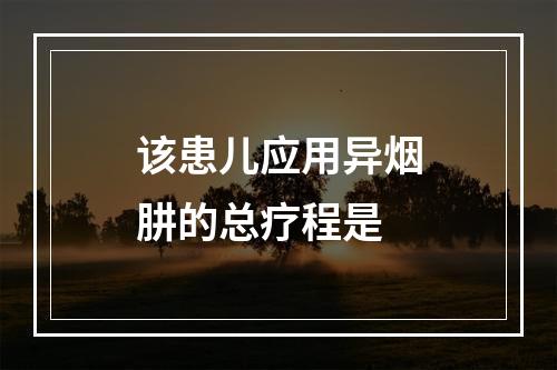 该患儿应用异烟肼的总疗程是