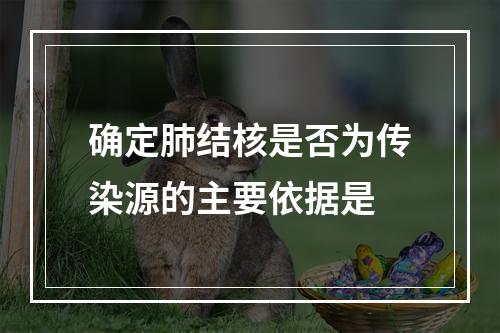 确定肺结核是否为传染源的主要依据是