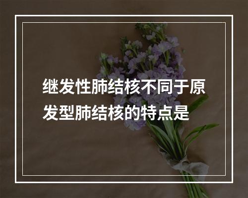 继发性肺结核不同于原发型肺结核的特点是