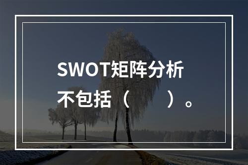 SWOT矩阵分析不包括（　　）。