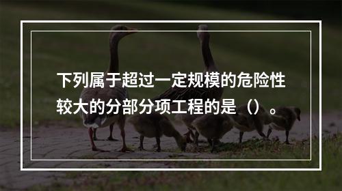 下列属于超过一定规模的危险性较大的分部分项工程的是（）。