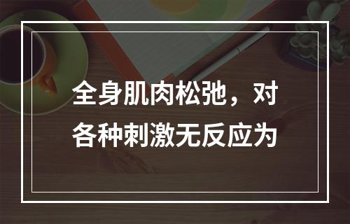 全身肌肉松弛，对各种刺激无反应为