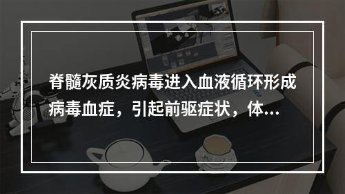 脊髓灰质炎病毒进入血液循环形成病毒血症，引起前驱症状，体内产