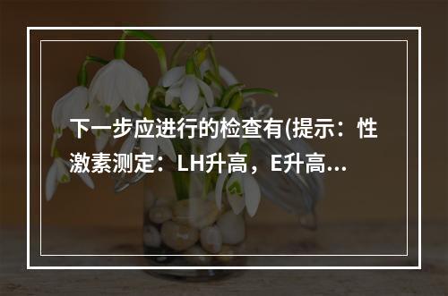 下一步应进行的检查有(提示：性激素测定：LH升高，E升高，T