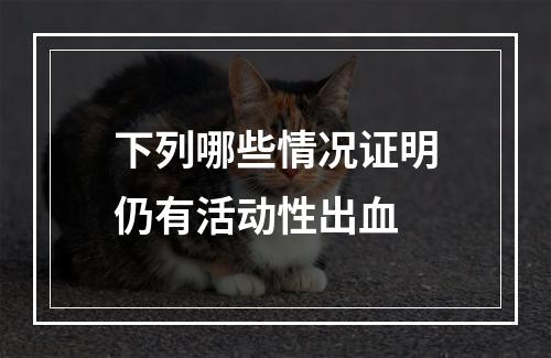 下列哪些情况证明仍有活动性出血