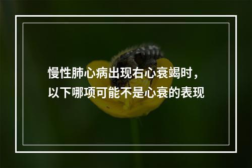 慢性肺心病出现右心衰竭时，以下哪项可能不是心衰的表现