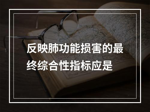 反映肺功能损害的最终综合性指标应是