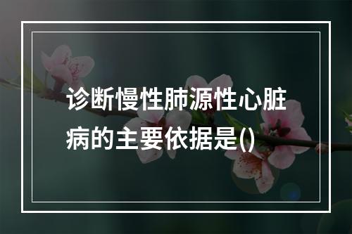 诊断慢性肺源性心脏病的主要依据是()