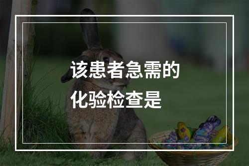 该患者急需的化验检查是