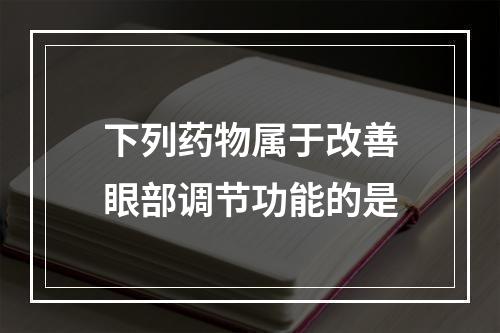 下列药物属于改善眼部调节功能的是