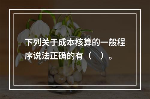 下列关于成本核算的一般程序说法正确的有（　）。