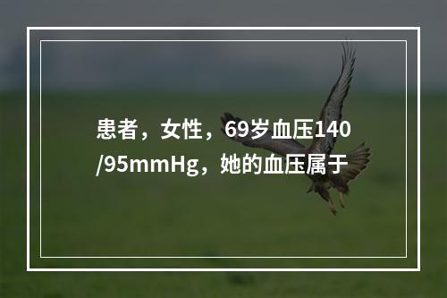 患者，女性，69岁血压140/95mmHg，她的血压属于