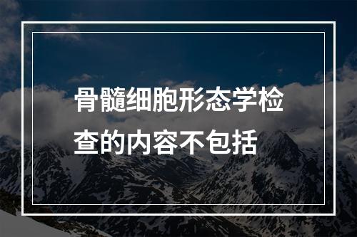 骨髓细胞形态学检查的内容不包括