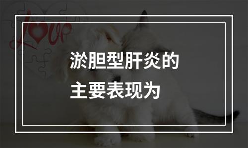 淤胆型肝炎的主要表现为