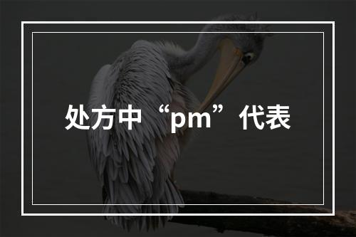 处方中“pm”代表