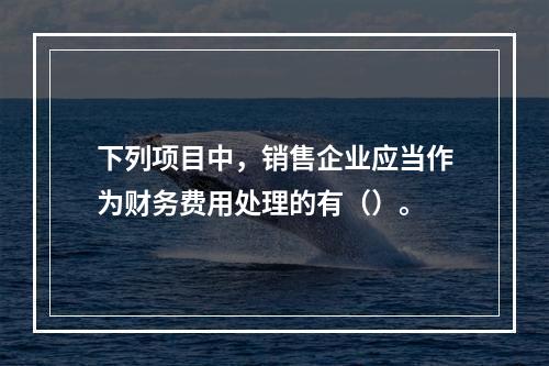 下列项目中，销售企业应当作为财务费用处理的有（）。