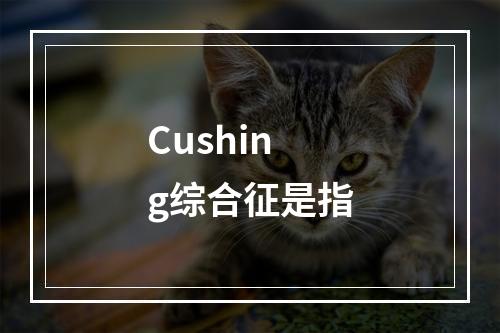 Cushing综合征是指