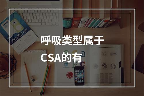 呼吸类型属于CSA的有