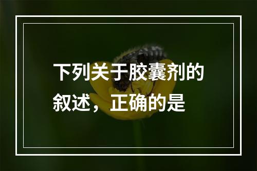 下列关于胶囊剂的叙述，正确的是