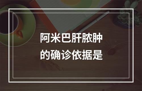 阿米巴肝脓肿的确诊依据是