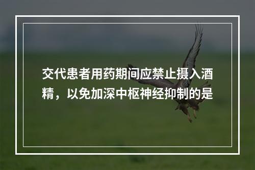 交代患者用药期间应禁止摄入酒精，以免加深中枢神经抑制的是