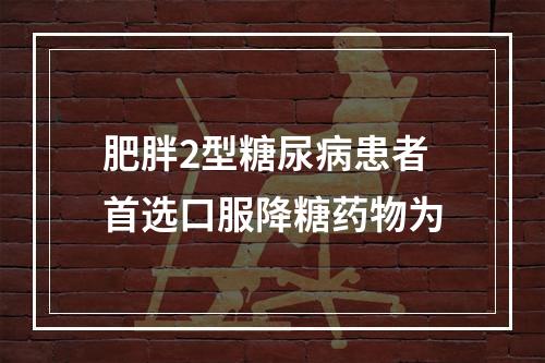 肥胖2型糖尿病患者首选口服降糖药物为