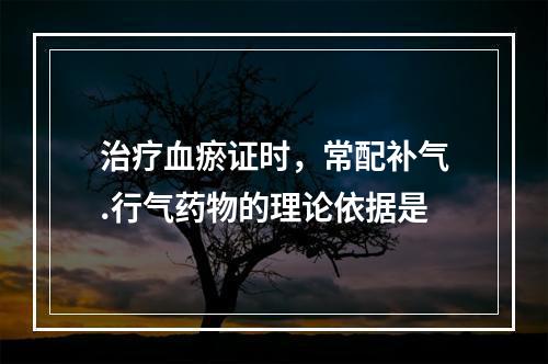 治疗血瘀证时，常配补气.行气药物的理论依据是