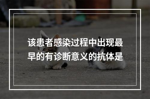 该患者感染过程中出现最早的有诊断意义的抗体是