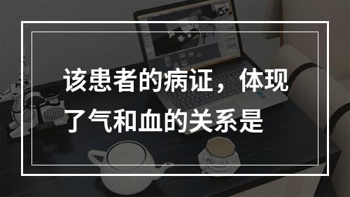 该患者的病证，体现了气和血的关系是