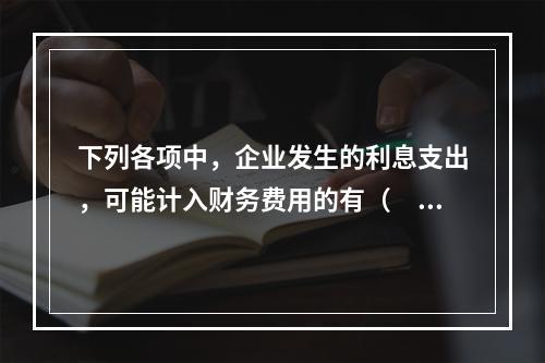 下列各项中，企业发生的利息支出，可能计入财务费用的有（　）。