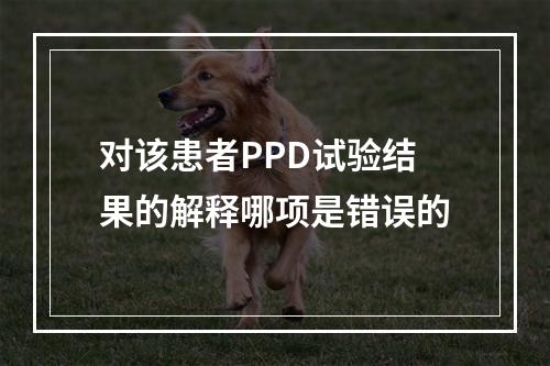 对该患者PPD试验结果的解释哪项是错误的