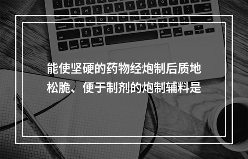 能使坚硬的药物经炮制后质地松脆、便于制剂的炮制辅料是