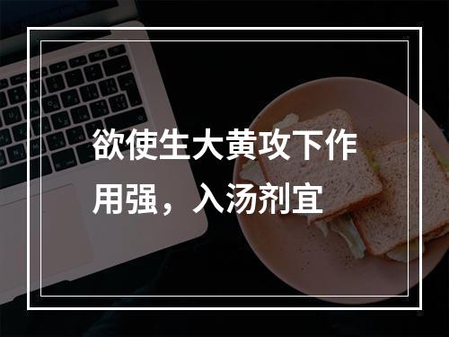 欲使生大黄攻下作用强，入汤剂宜