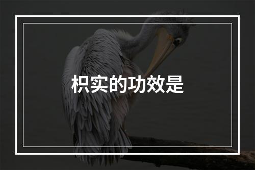 枳实的功效是