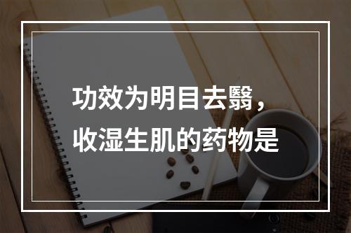 功效为明目去翳，收湿生肌的药物是