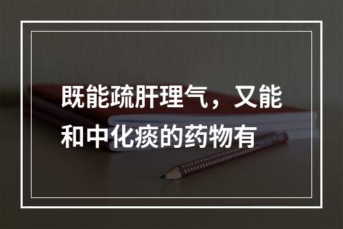 既能疏肝理气，又能和中化痰的药物有