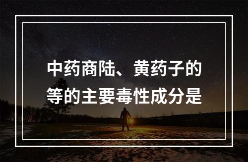 中药商陆、黄药子的等的主要毒性成分是