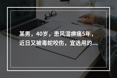 某男，40岁，患风湿痹痛5年，近日又被毒蛇咬伤，宜选用的药物