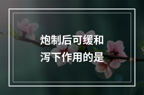 炮制后可缓和泻下作用的是