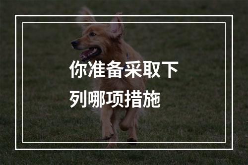 你准备采取下列哪项措施