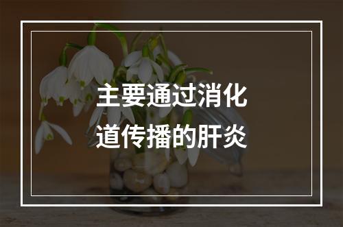 主要通过消化道传播的肝炎