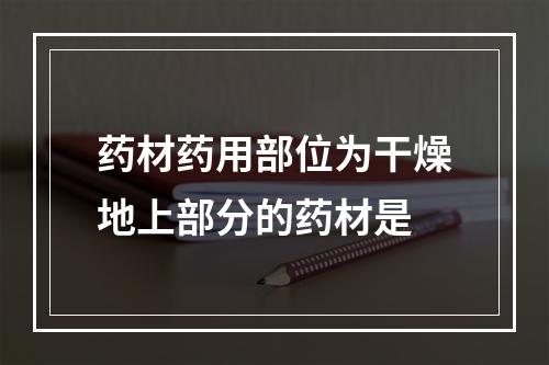 药材药用部位为干燥地上部分的药材是