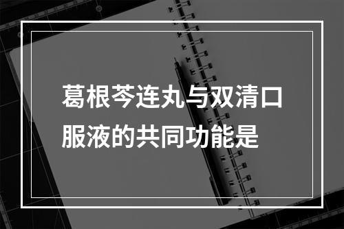 葛根芩连丸与双清口服液的共同功能是