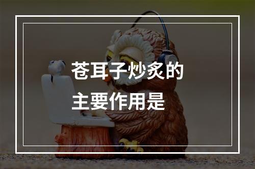 苍耳子炒炙的主要作用是