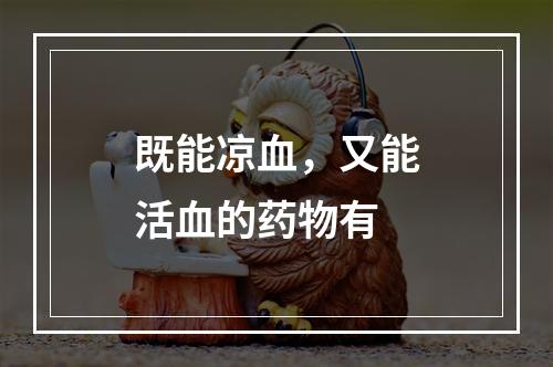 既能凉血，又能活血的药物有