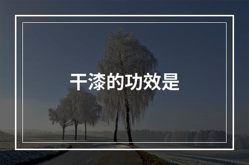 干漆的功效是