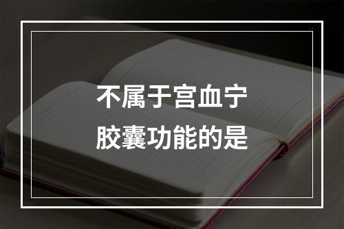 不属于宫血宁胶囊功能的是