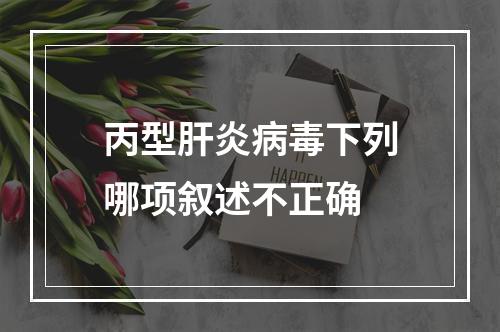 丙型肝炎病毒下列哪项叙述不正确